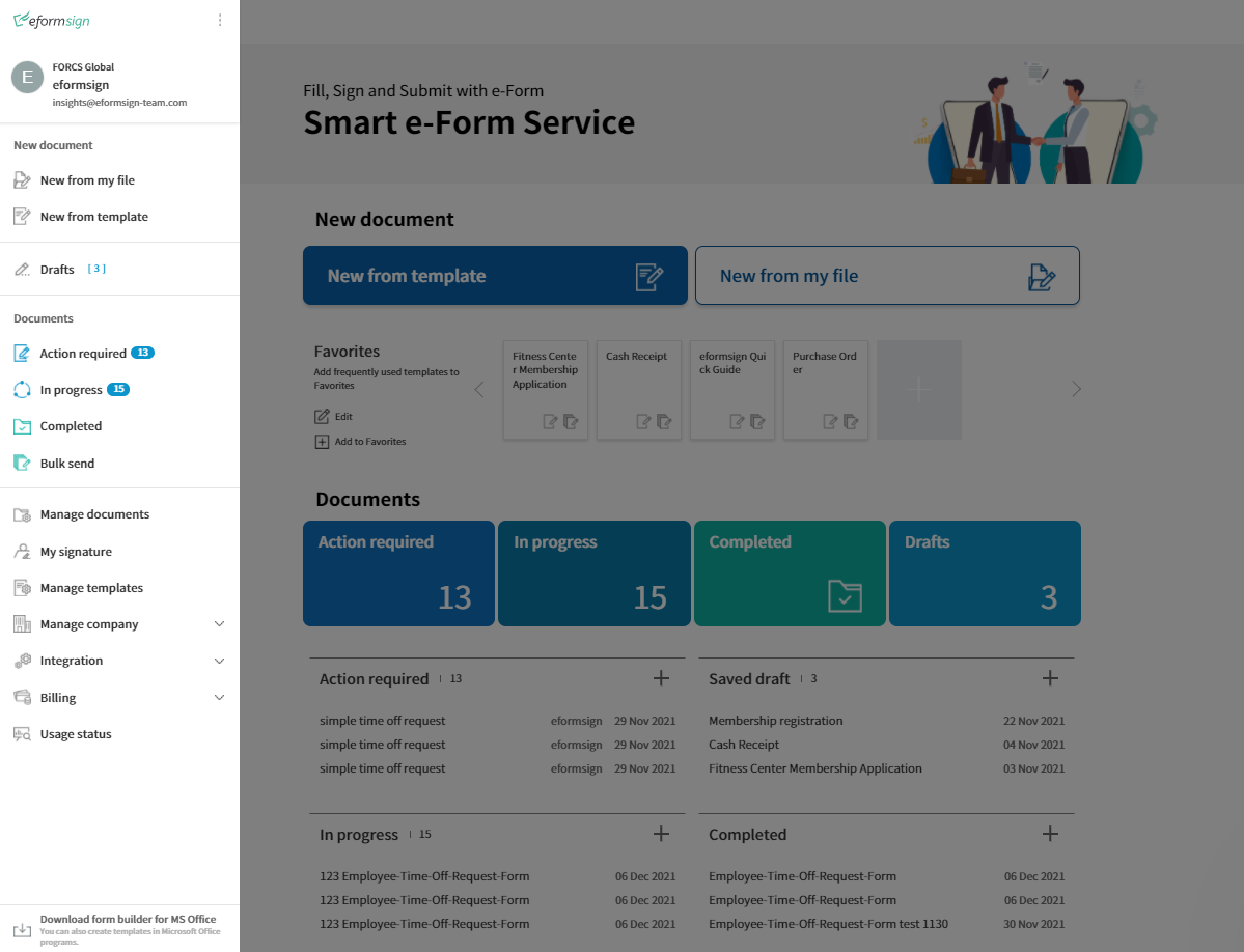 Basic Info — eformsign User Guide 2021.03.31 documentation
