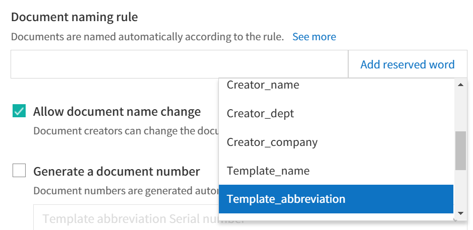 Template Abbreviation