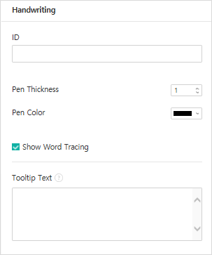 Setting handwriting field properties