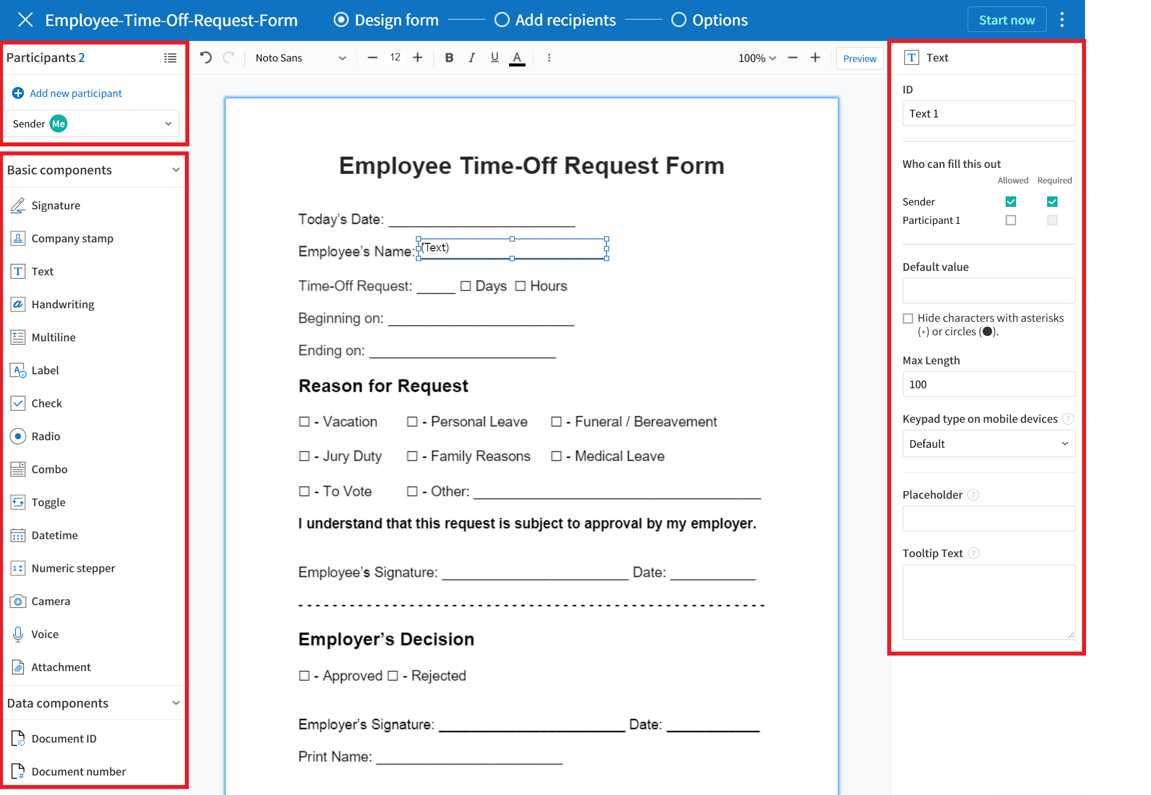 Creating documents — eformsign User Guide 2021.03.31 documentation