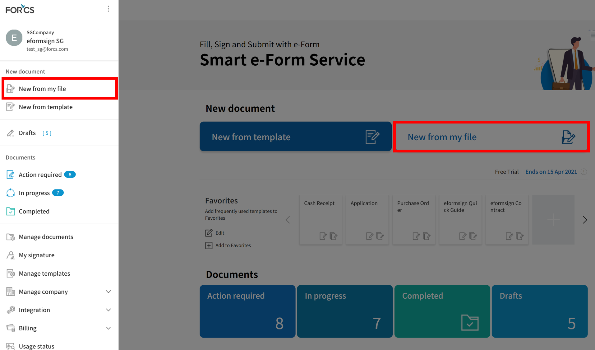 Creating documents — eformsign User Guide 2021.03.31 documentation
